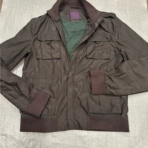 [3/US: M]Ted Baker Dark Brown Light Military Jacket Pockets Lined